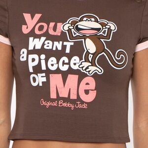 Original Bobby Jack Piece Of Me - Bobby Jack Crop Ringer Top - Brown